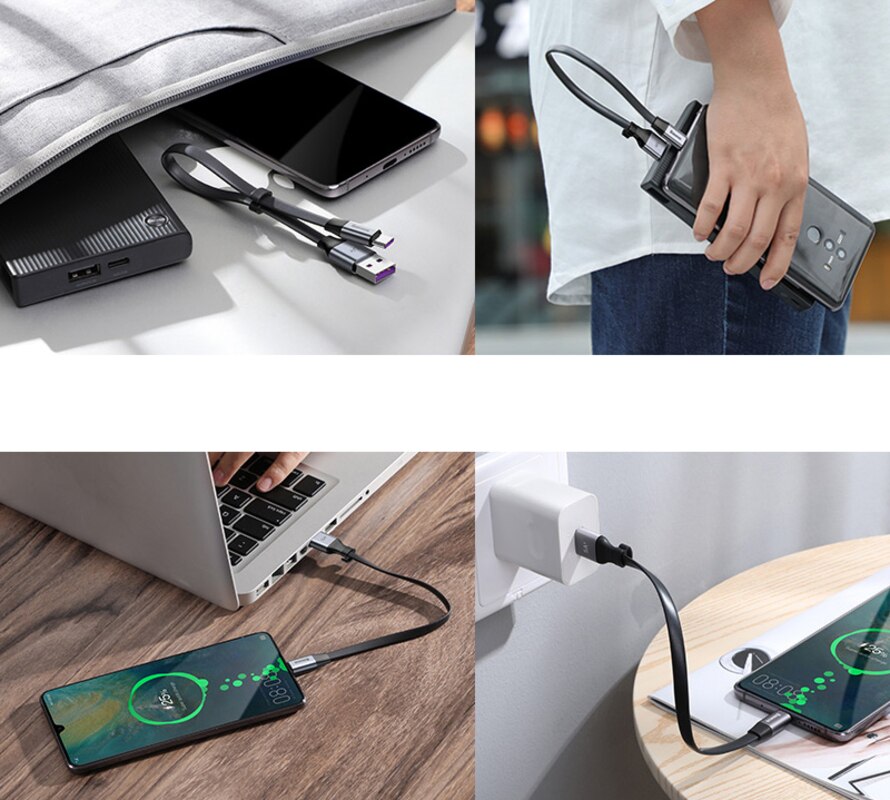 Picture of Baseus Power Bank Short Data Cable USB A to Type-C Cable 40W 5A - Cable Protector