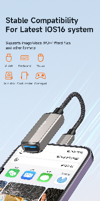 Picture of Mcdodo CA-269 2 in 1 USB to lightning OTG Converter Adapter For iP 14 Pro Max 13 12 11 Xr 8 7 U Disk Flash Drive Data Converter