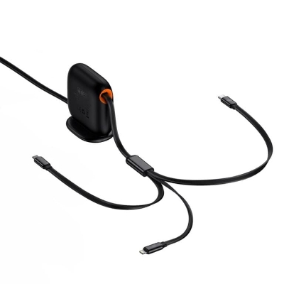 Picture of Baseus Traction Series Retractable 3-in-1 Fast Charging Cable Desktop Organizer (Type-C to M+L+C 100W 1.7m)