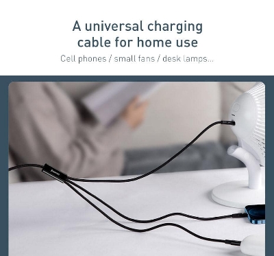 Picture of Baseus 3 In 1 USB Cable Fast Charge 3.5A Micro Type-C Cable Lightning Data Cable Quick Charge Forall phone
