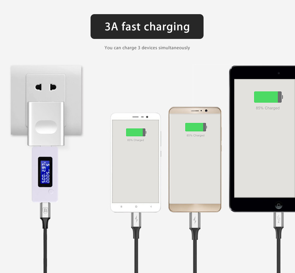 Picture of Baseus Rapid Series 3 in 1 Fast Charging Data Cable Type-C to M+L+C