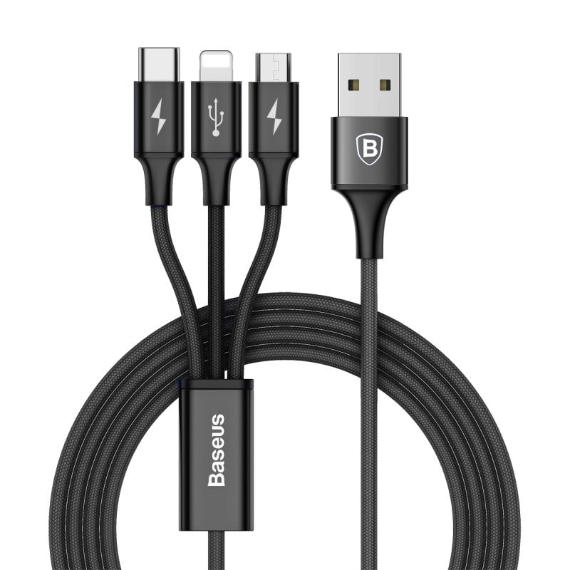 Picture of Baseus Rapid Series 3 in 1 Fast Charging Data Cable Type-C to M+L+C