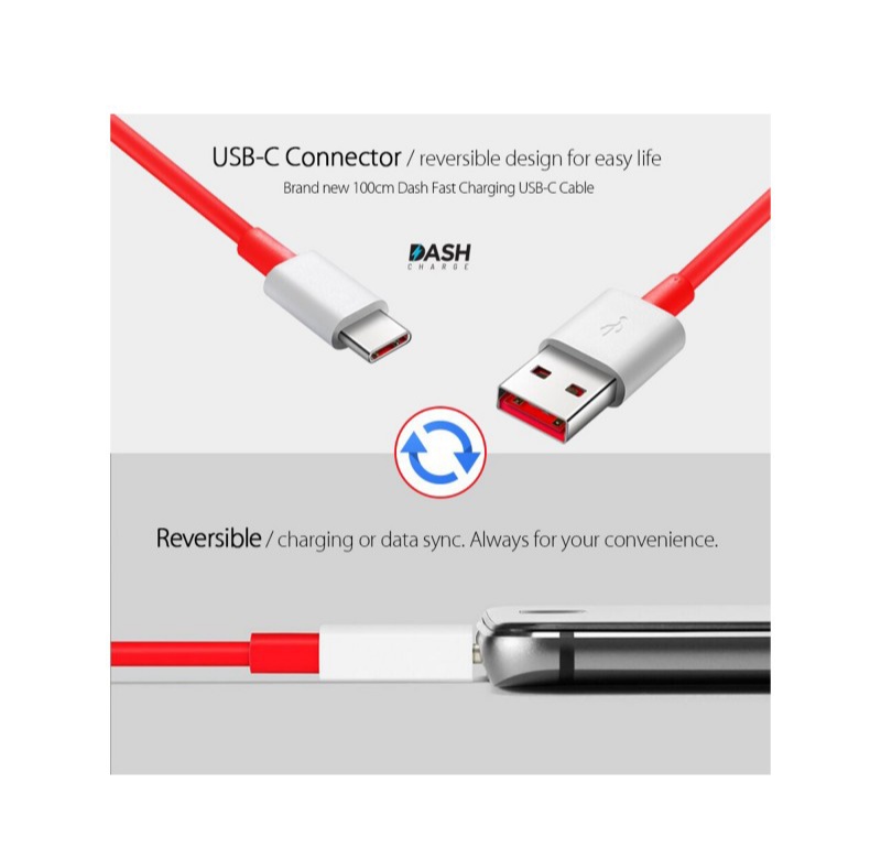 Picture of Official Oneplus 7T pro 7T Warp Fast Charger cable 6A Dash Quick USB Type-C data cable for One plus 7Pro 7 6T 6 5T 5 3