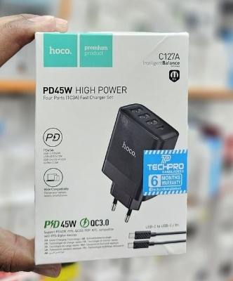 Picture of HocoC127A Fast Charging With 3 USB Port + 1 Type C Port 45 watt