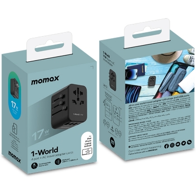 Picture of Momax 1-World 17W 4-Port + AC Travel Adapter UA12
