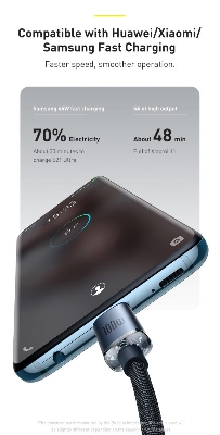 Picture of Baseus 100W 2M Type-C to Type-C Crystal Shine Series Fast Charging Data Cable Black