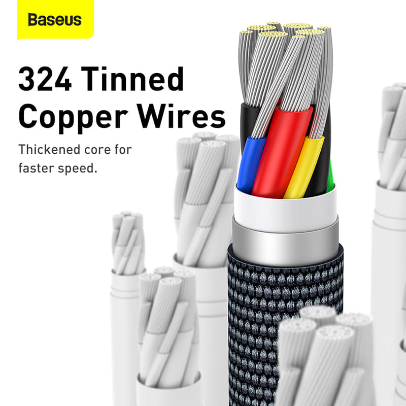 Picture of Baseus 100W 2M Type-C to Type-C Crystal Shine Series Fast Charging Data Cable Black