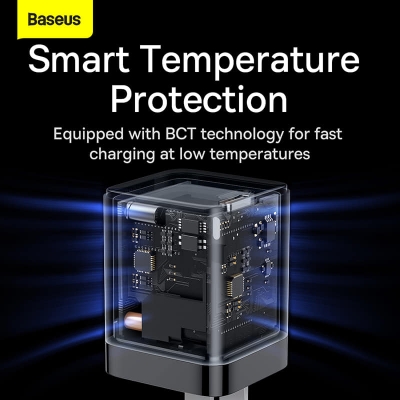 Picture of Baseus GaN3 30W USB-C PD Charger US Pin  Black