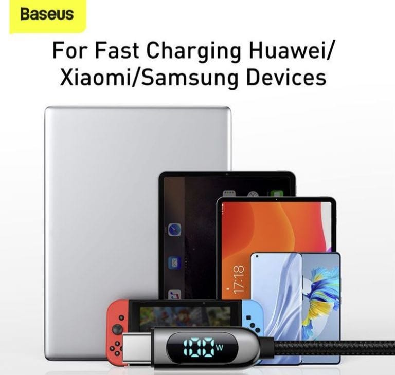 Picture of Baseus 1M 100W Smart Display Usb C To Usb C Type C Fast Charging Cable - Type C Cable