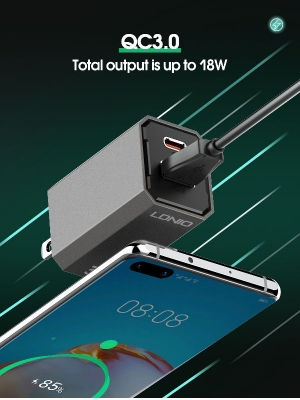 Picture of LDNIO A2527C PD QC3.0 Fast Wall Charger 30W  Black