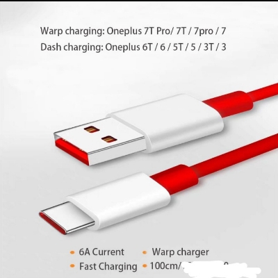 Picture of OnePlus 6A 7 Pro warp Charger Cable Type C Cable For One Plus 6 5T 5 3T 3 Mobile Phone USB 3.1 Data Charge warp Cable 1m