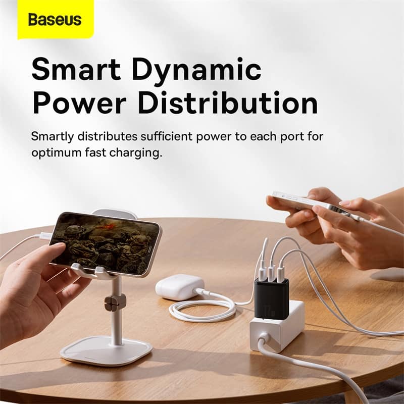 Picture of Baseus 17w Charger 3 Usb Output Black CN Plug
