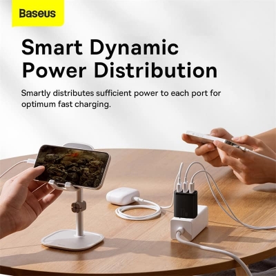 Picture of Baseus 17w Charger 3 Usb Output Black CN Plug