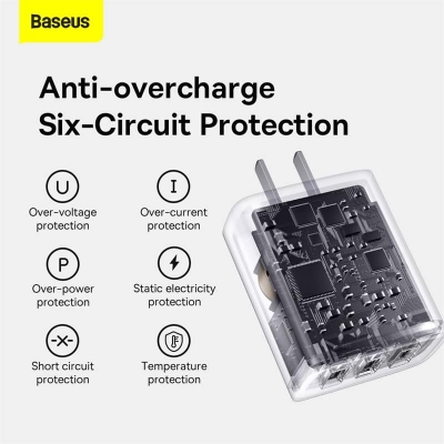 Picture of Baseus 17w Charger 3 Usb Output Black CN Plug