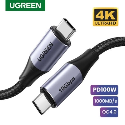 Picture of Ugreen USB-C to USB-C 100W USB3.2 Gen2 10Gbps Charger Cable (1M)