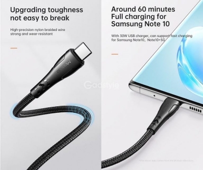 Picture of MCDODO Type-C to Type-C 60W PD Fast Charge Data Cable 0.2m - Cable Protector