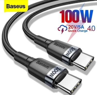 Picture of Baseus Cafule Type-C To Type-C 100W Nylon Braided Wire USB 20V 5A 2m PD 2.0 Cable black