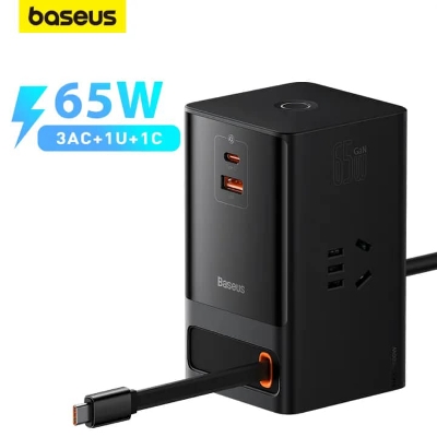 Picture of BASEUS Power Combo Tower Power Strip 3AC 2USB 2Type-C 100W Charging Station with 1.5m Cable