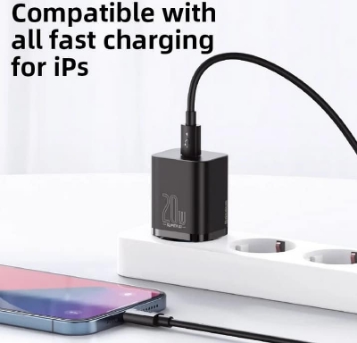 Picture of Baseus 20W Super Si Quick Charger with Type C to Lightning Cable for iPhone 11 12 13