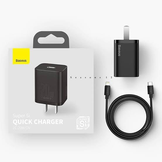 Picture of Baseus 20W Super Si Quick Charger with Type C to Lightning Cable for iPhone 11 12 13