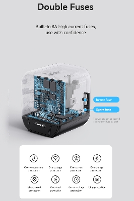 Picture of USAMS 12W Dual USB Universal Travel Charger (US/AU/EU/UK)