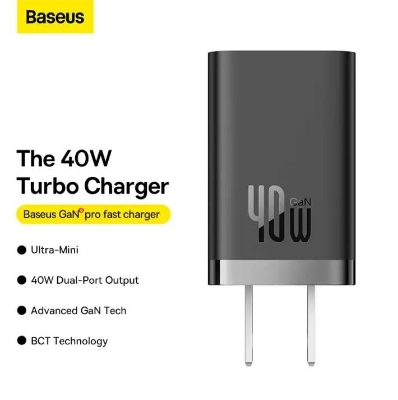 Picture of Baseus GaN5 Pro Fast Charger C+C 40W for iPhone Samsung Macbook iPad