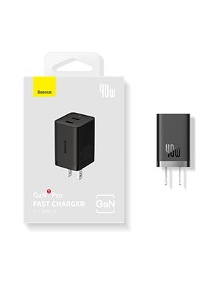 Picture of Baseus GaN5 Pro Fast Charger C+C 40W for iPhone Samsung Macbook iPad