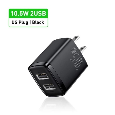 Picture of Baseus 10.5W USB Travel Charger Mini Portable Wall Adapter Charger Dual Port Phone Charging For iPhone Huawei Xiaomi