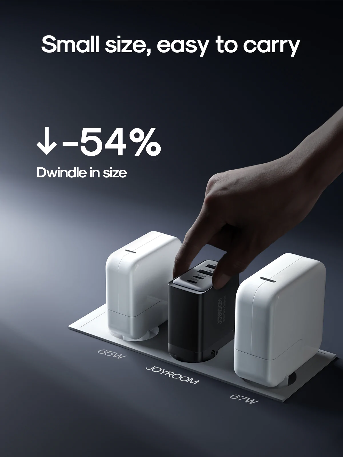 Picture of Joyroom TCG02 67W 2C2A Fast Charger+100W C to C Cable 1.2m (TCG02)- Black