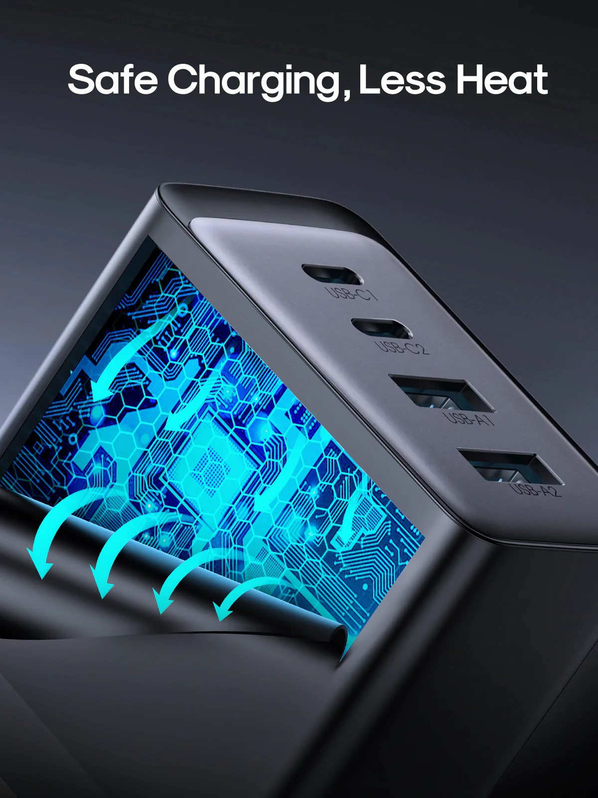 Picture of Joyroom TCG02 67W 2C2A Fast Charger+100W C to C Cable 1.2m (TCG02)- Black