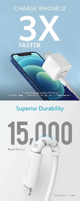 Picture of Anker PowerPort III 20W Cube Charger with USB-C to Lightning Cable