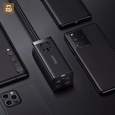 Picture of Baseus 65W GaN3 Pro Desktop Charger Power Strip US Plug Charging Station Fast Charger For ip 13 12 Xmi Samsung Laptop