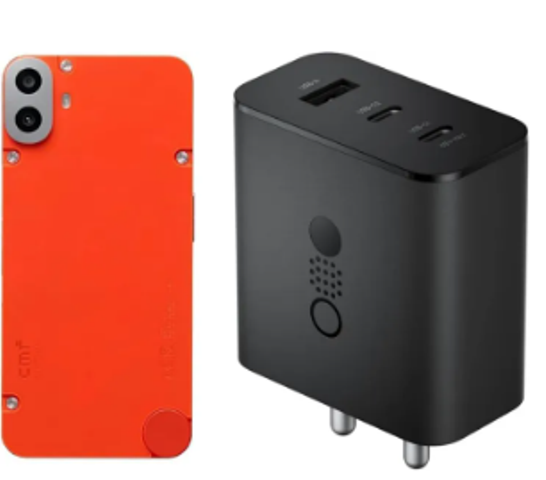 Picture of CMF by Nothing Gan Charger 65W Adapter, 3 Port USB Type C to A Wall Charging Adaptor Compatible with CMF Phone 1/Nothing Phone 2/Phone 2A Plus/Phone 2A/Phone 1/Samsung S24 Ultra/iPhone 16/Tab, Black