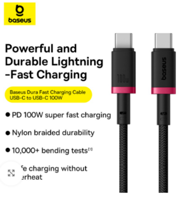 Picture of Baseus Cable PD 100W For Iphone 15 16 Series Samsung Google Pixel Laptop Macbook Dura series Type-c to Type-c Cable 2M