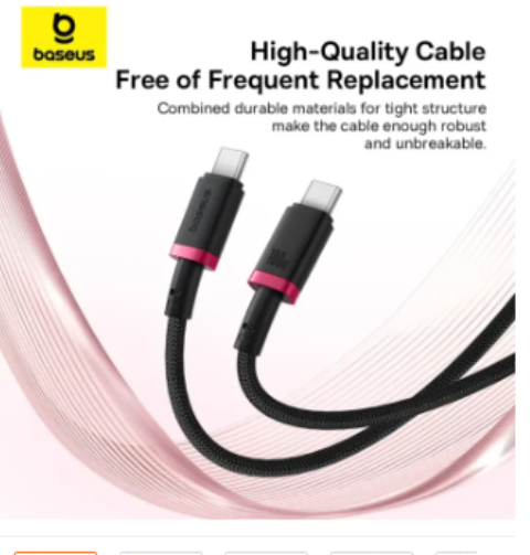 Picture of Baseus Cable PD 100W For Iphone 15 16 Series Samsung Google Pixel Laptop Macbook Dura series Type-c to Type-c Cable 2M