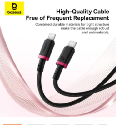 Picture of Baseus Cable PD 100W For Iphone 15 16 Series Samsung Google Pixel Laptop Macbook Dura series Type-c to Type-c Cable 2M