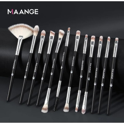 Picture of 12 Pcs Makeup Brushes Set Eyeshadow Eyeliner Eyelash Eyebrow Brush Beauty Make up Blending Tools