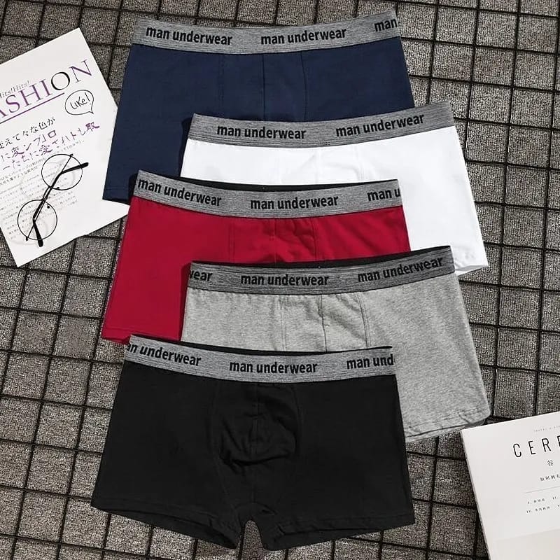 Picture of High Quality Cotton Men's Boxer Underwear Fashion Letter Belt Men's U Convex Pouch Breathable Solid Color Male Panties Shorts
