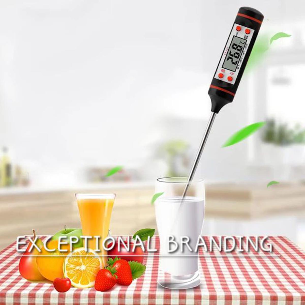 Picture of Digital Kitchen Thermometer Barbecue Water Oil Cooking Meat Food Thermometers 304 Stainless Steel Probe Tools
