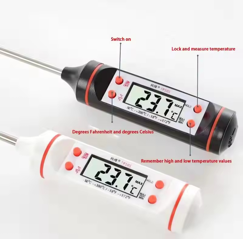 Picture of Digital Kitchen Thermometer Barbecue Water Oil Cooking Meat Food Thermometers 304 Stainless Steel Probe Tools
