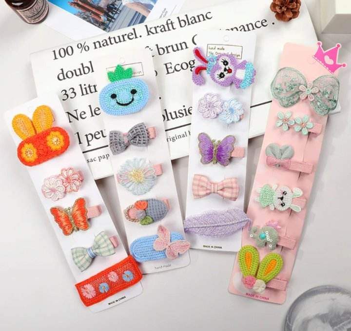 Picture of New Style Cartoon Animal Fruit Series Clip Headdress Fresh Cute Multi-Color Knitted Embroidery Hair Accessories Headdress