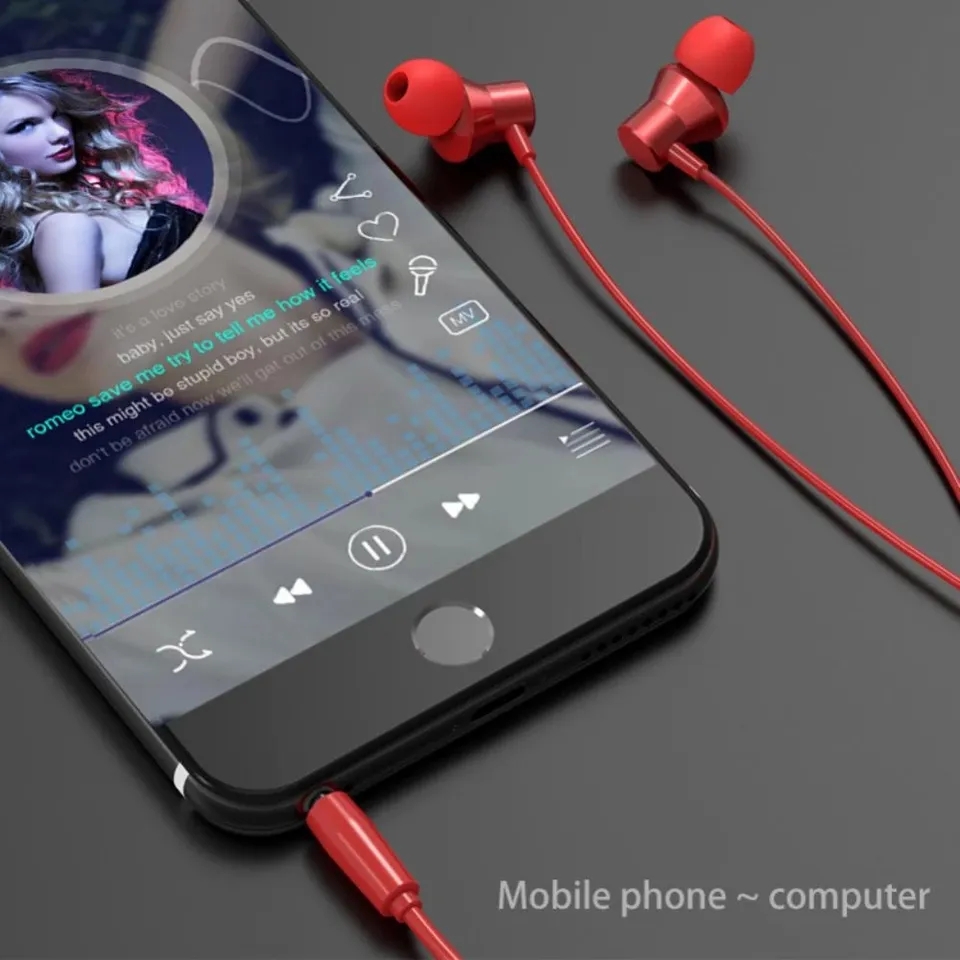 Picture of Original Lenovo 3.5mm HF130 In-ear Wired Earphone Sound Heavy Subwoofer Driver Stereo Earbuds Sports Headphone With Mic Headset