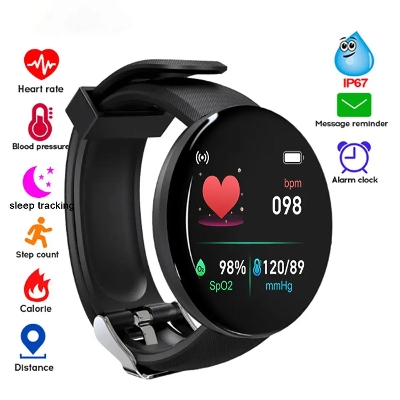 Picture of D18 Smart watch Men and Women Smartwatch Blood Pressure Waterproof Digital Watches Sports Fitness Tracker Watch for Android iOS