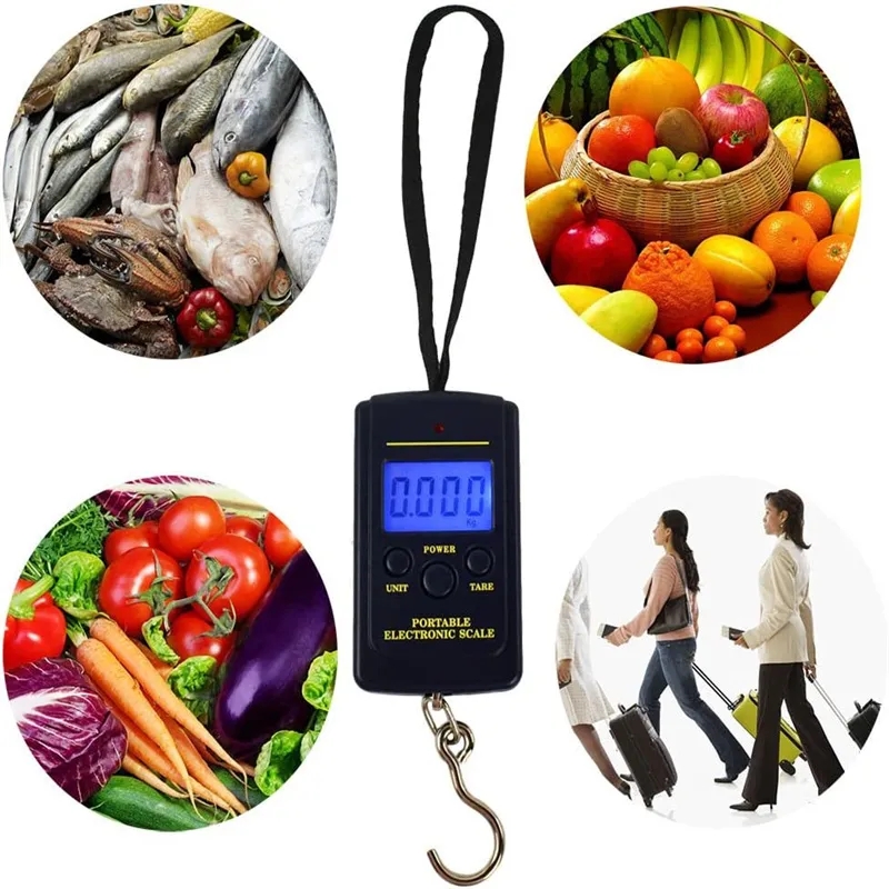 Picture of 10g-40kg Multifunctional Digital Scale Portable Electronic Scale For Fishing Luggage Weighting Hanging Weight Hook Scale Tool