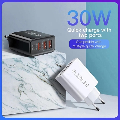 Picture of New Fast Charge American Standard European Standard Charger 3usb + TYPE-C Mobile Phone Travel Charger Universal Style Adapter