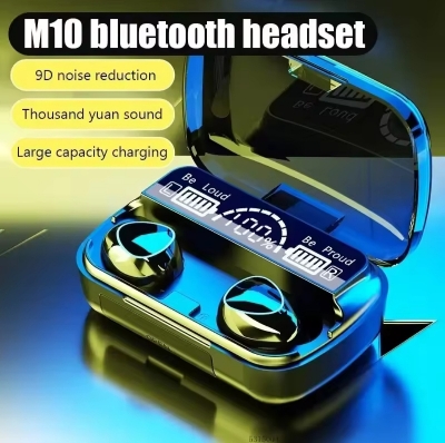 Picture of M10 TWS wireless bluetooth headset with breathing light touch control digital display panel version 5.1