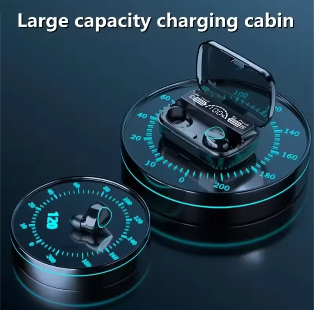 Picture of M10 TWS wireless bluetooth headset with breathing light touch control digital display panel version 5.1