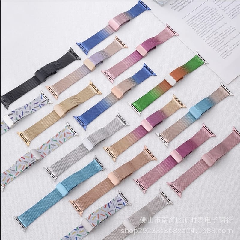 Picture of Suitable for Apple AppleWatch smart watch series, mesh belt magnetic buckle, mesh belt folding buckle strap, Huawei III