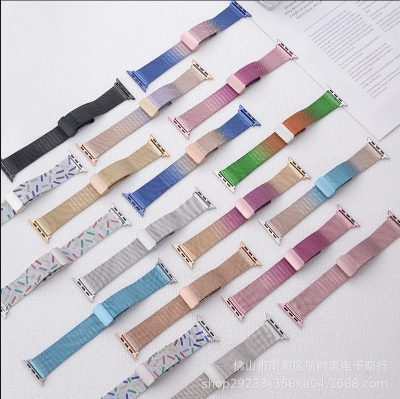 Picture of Suitable for Apple AppleWatch smart watch series, mesh belt magnetic buckle, mesh belt folding buckle strap, Huawei III