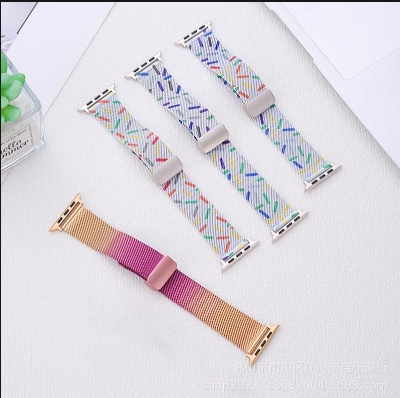 Picture of Suitable for Apple AppleWatch smart watch series, mesh belt magnetic buckle, mesh belt folding buckle strap, Huawei III